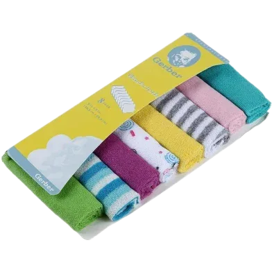 Baby Small Square Towels Baby Feeding Napkins Newborn Child Handkerchief Face Washing Easily Washable And Dryable Pack Of 8pcs - Rokomari product
